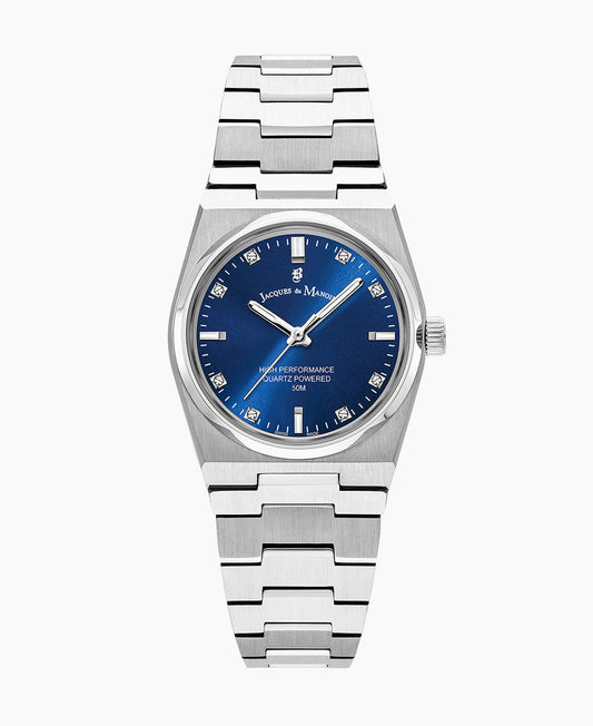 Horizon Ladies 31mm •  Three-hands Date Silver-tone Blue dial • Stainless steel Swiss watch • JWL03602
