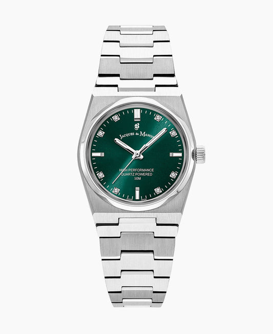 Horizon Ladies 31mm •  Three-hands Date Silver-tone Green dial • Stainless steel Swiss watch • JWL03603