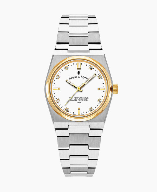 Horizon Ladies 31mm •  Three-hands Date Silver-tone White dial • Stainless steel Swiss watch • JWL03605