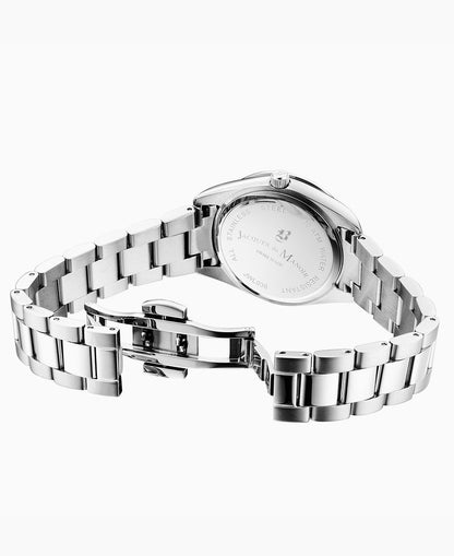 Allure 32mm •  Three-hands Date Silver-tone Blue dial • Stainless steel Swiss watch