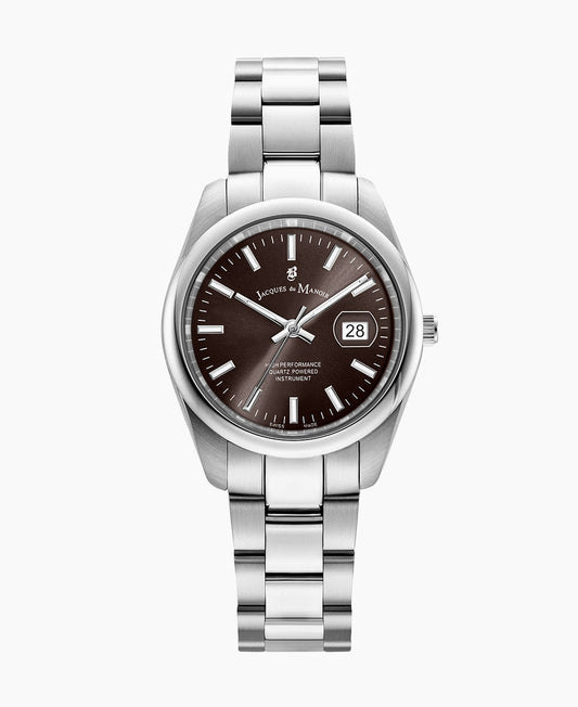 Allure 32mm •  Three-hands Date Silver-tone Black dial • Stainless steel Swiss watch • JWL03803