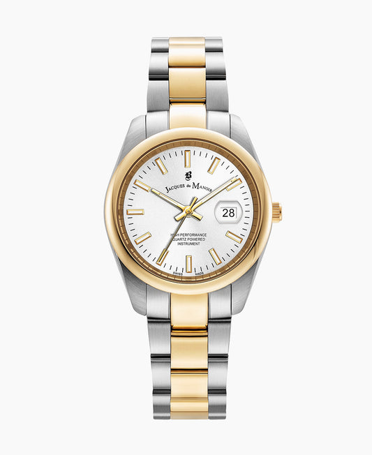 Allure 32mm •  Three-hands Date Two-tone White dial • Stainless steel Swiss watch • JWL03804