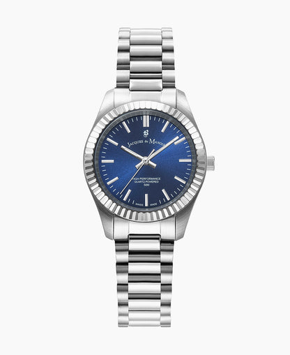 Inspiration Prime 31mm •  Three-hands Silver-tone Blue dial • Stainless steel Swiss watch