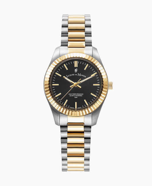 Inspiration Prime 31mm •  Three-hands Two-tone Black dial • Stainless steel Swiss watch • JWL03906