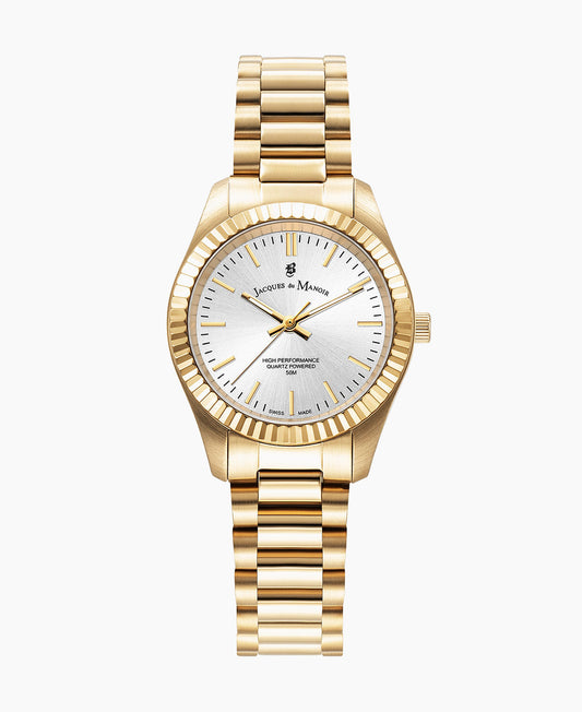 Inspiration Prime 31mm •  Three-hands Gold-tone Silver dial • Stainless steel Swiss watch • JWL03907