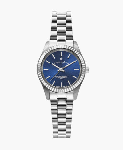 Inspiration Prime 26mm •  Three-hands Silver-tone Blue dial • Stainless steel Swiss watch