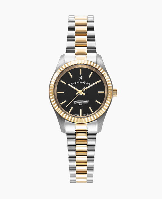 Inspiration Prime 26mm •  Three-hands Two-tone Black dial • Stainless steel Swiss watch • JWL04006