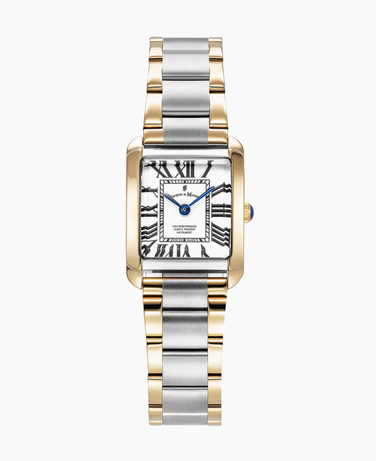 Emily 22x19mm •  Two-hands Two-tone White dial • Stainless steel Swiss watch • JWL04403