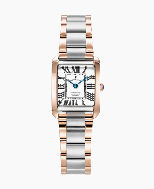 Emily 22x19mm •  Two-hands Two-tone White dial • Stainless steel Swiss watch • JWL04404