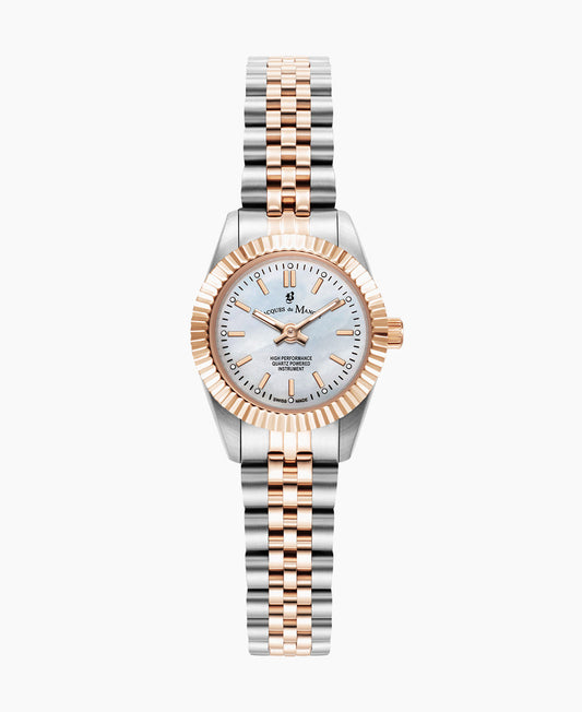 Mini Inspiration 22mm •  Two-hands Two-tone White dial • Stainless steel Swiss watch • JWL05103