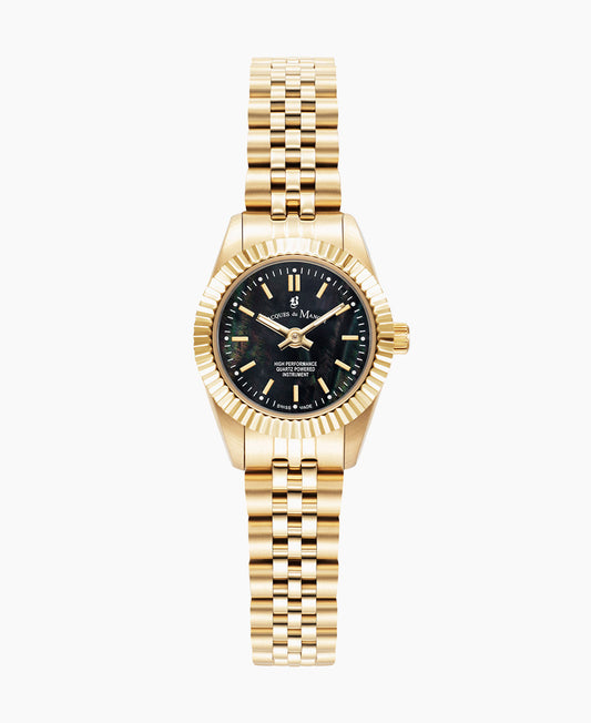 Mini Inspiration 22mm •  Two-hands Gold-tone Black dial • Stainless steel Swiss watch • JWL05104