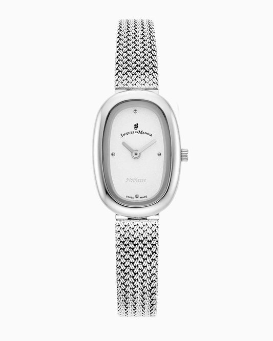 Noblesse 20x28.5mm •  Two-hands Silver-tone White dial • Stainless steel Swiss watch • JWL05201