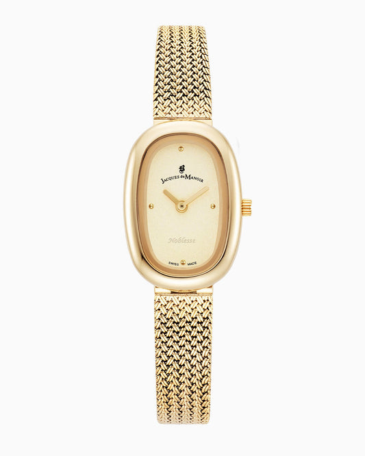 Noblesse 20x28.5mm •  Two-hands Gold-tone Gold dial • Stainless steel Swiss watch • JWL05202