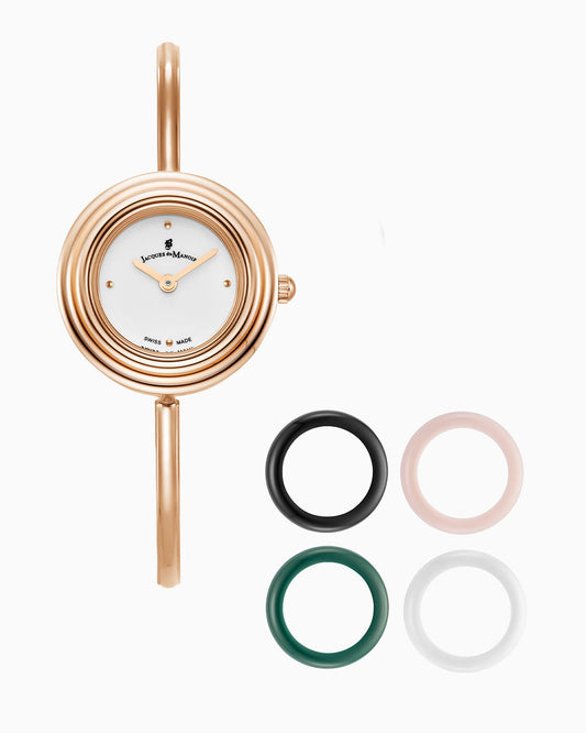 Aurora Ladies 26mm •  Two-Hands Rosegold-Tone White Dial • Stainless Steel Swiss Watch • Topring Boxset • JWL05402