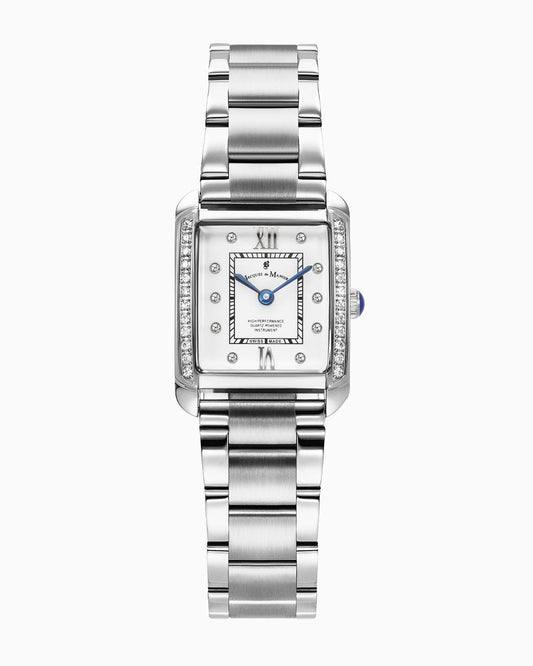 Emily 22x19mm •  Two-hands Silver-tone White dial with Stones • Stainless steel Swiss watch • JWL05501