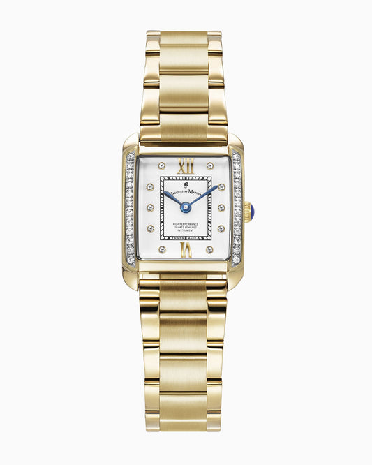 Emily 22x19mm •  Two-hands Gold-tone White dial with Stones • Stainless steel Swiss watch • JWL05502