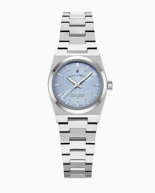 Horizon Ladies 25mm •  Three-hands Silver-tone Lightblue dial • Stainless steel Swiss watch • JWL05602