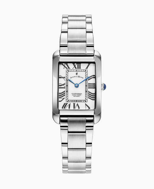 Emily 23x35mm •  Two-hands Silver-tone White dial • Stainless steel Swiss watch • JWL05801