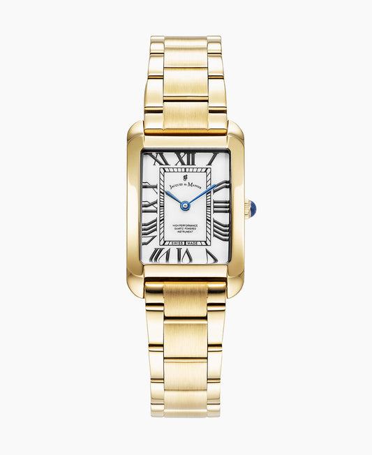 Emily 23x35mm •  Two-hands Gold-tone White dial • Stainless steel Swiss watch • JWL05802