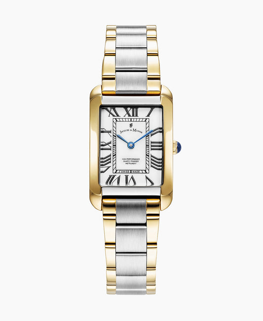 Emily 23x35mm •  Two-hands Two-tone White dial • Stainless steel Swiss watch • JWL05803