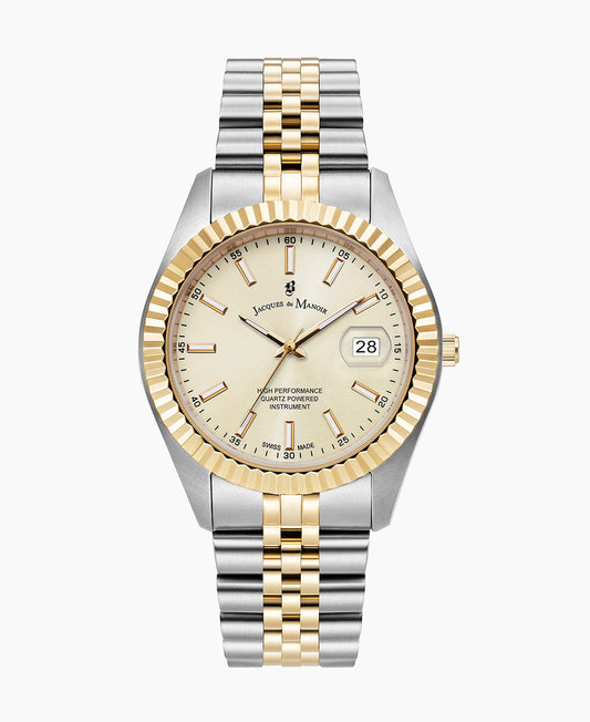 Inspiration Business 40mm •  Three-hands Date Two-tone Champagne dial • Stainless steel Swiss watch • JWN01704