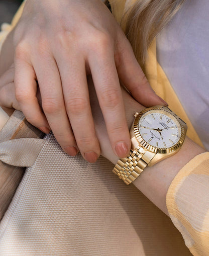 Inspiration Business 40mm •  Three-hands Date Gold-tone White dial • Stainless steel Swiss watch