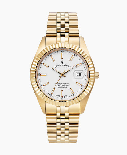 Inspiration Business 40mm •  Three-hands Date Gold-tone White dial • Stainless steel Swiss watch