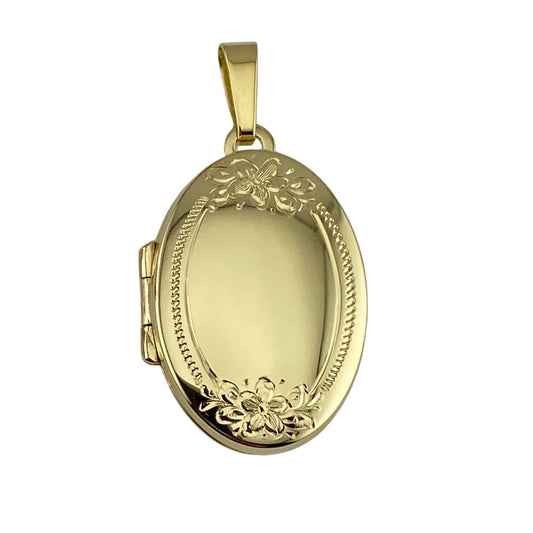 9ct 23mm Floral Border