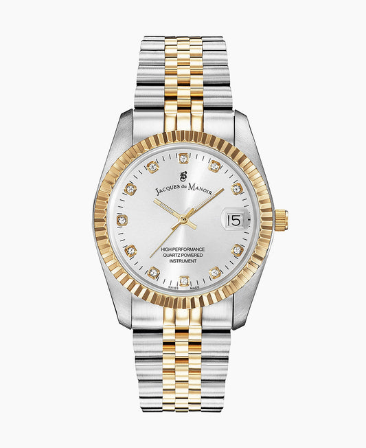 Inspiration Elegance 36mm •  Three-hands Date Two-tone Silver dial • Stainless steel Swiss watch • NRO.07