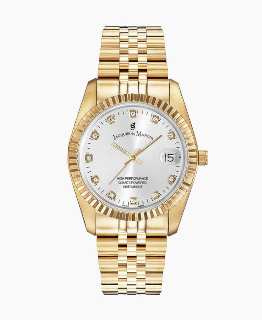 Inspiration Elegance 36mm •  Three-hands Date Gold-tone Silver dial • Stainless steel Swiss watch • NRO.11