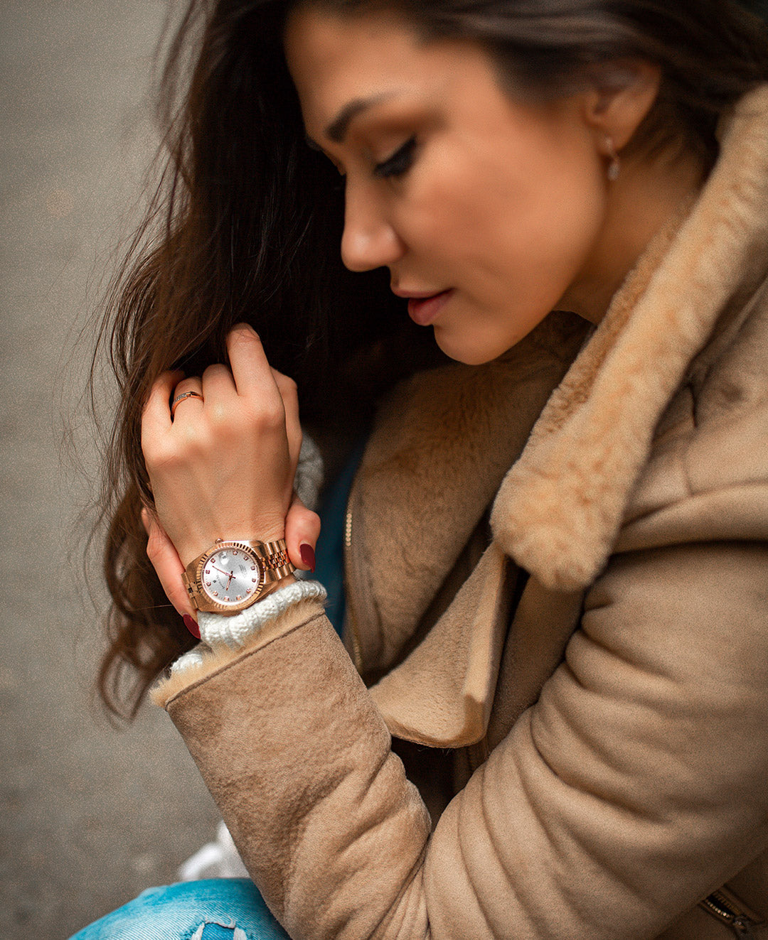 Inspiration Elegance 36mm •  Three-hands Date Rosegold-tone Silver dial • Stainless steel Swiss watch