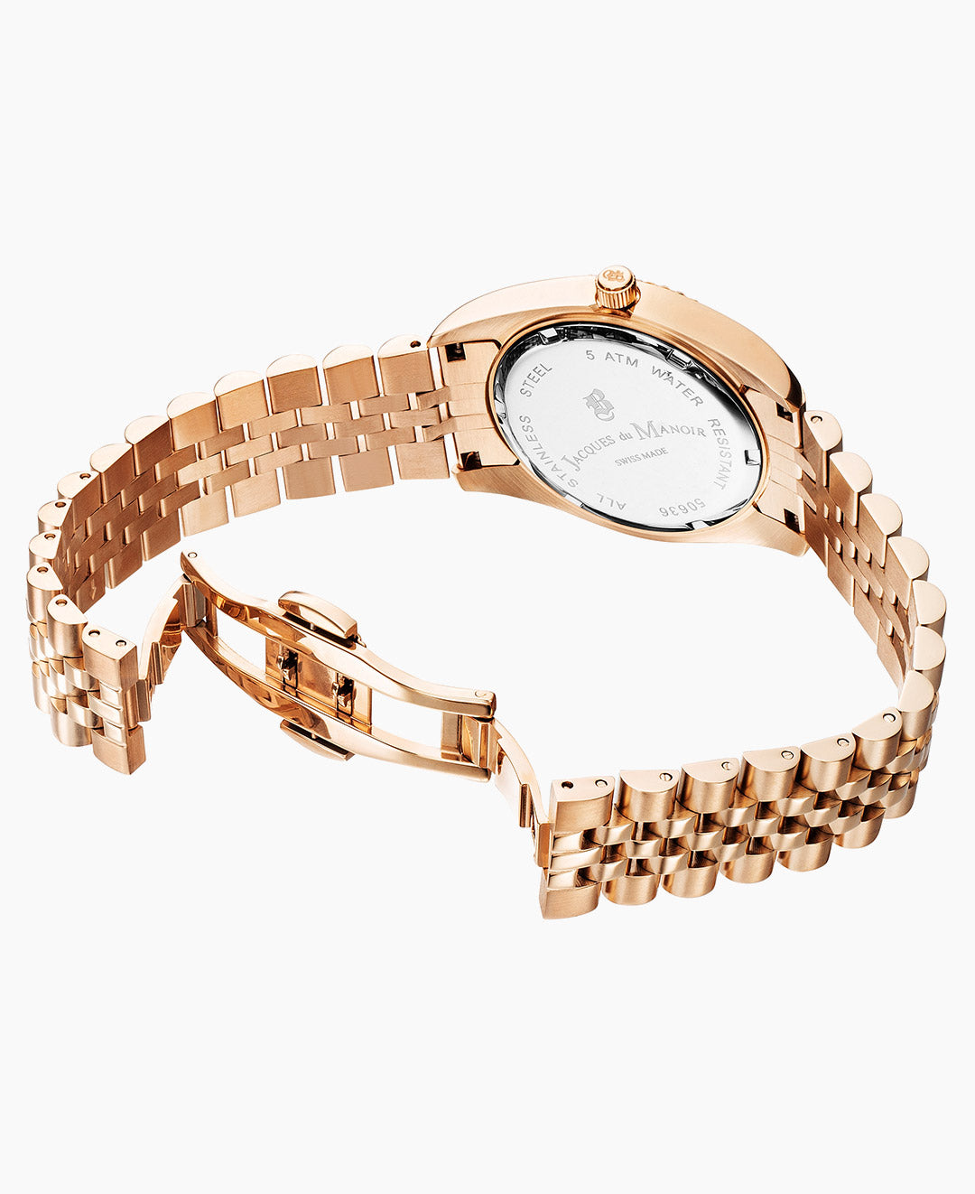 Inspiration Elegance 36mm •  Three-hands Date Rosegold-tone Silver dial • Stainless steel Swiss watch