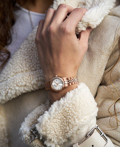 Inspiration Elegance 26mm •  Three-hands Date Rosegold-tone Silver dial • Stainless steel Swiss watch