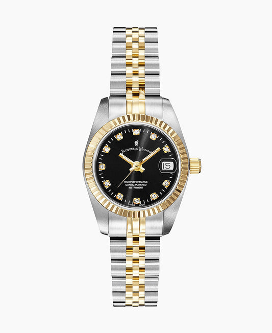 Inspiration  Elegance 26mm •  Three-hands Date Two-tone Black dial • Stainless steel Swiss watch • NRO.20