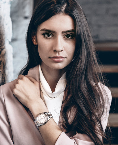 Inspiration Elegance 36mm •  Three-hands Date Two-tone Silver dial • Stainless steel Swiss watch