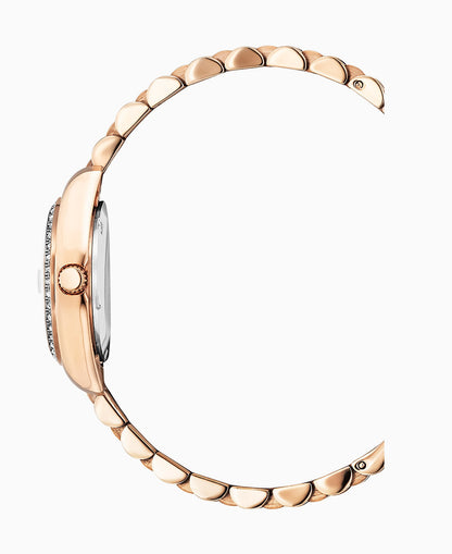 Inspiration Elegance 26mm •  Three-hands Date Rosegold-tone Silver dial • Stainless steel Swiss watch