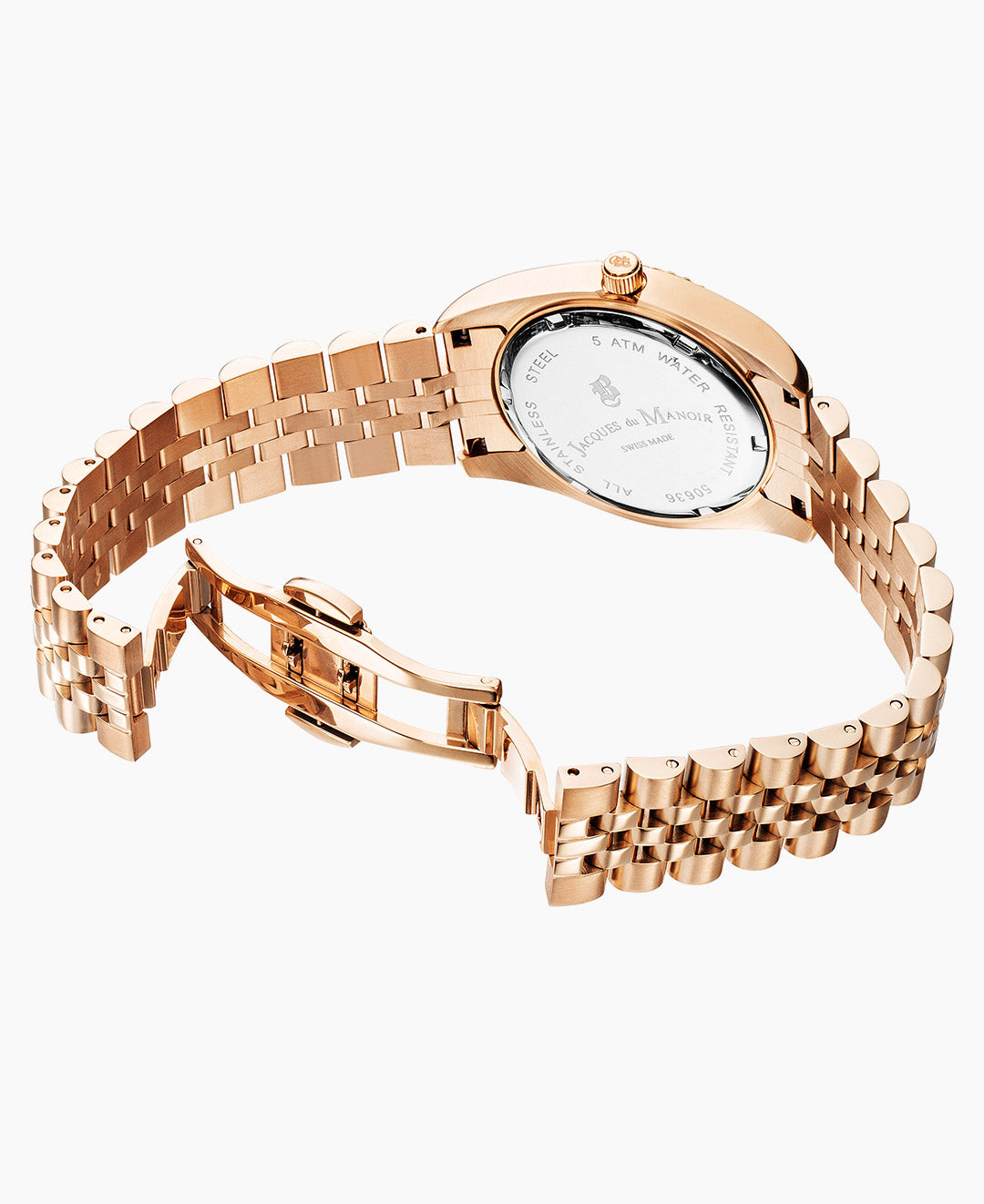 Inspiration Elegance 36mm •  Three-hands Date Rosegold-tone Brown dial • Stainless steel Swiss watch