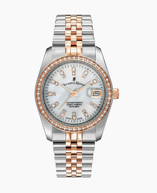 Inspiration Elegance 36mm •  Three-hands Date Two-tone White dial • Stainless steel Swiss watch