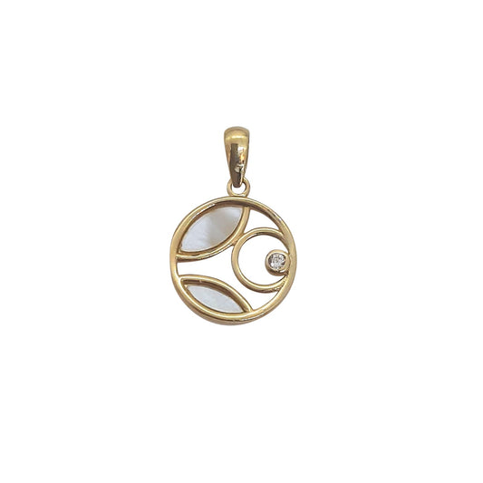 9ct Circle MOP CZ