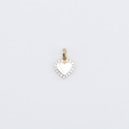 9ct Tiny Heart CZ Border