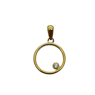 Circle pendant with a CZ