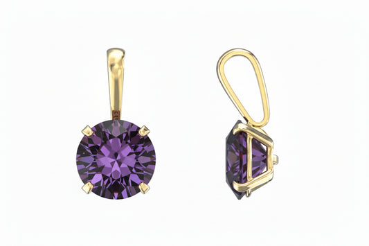 9ct 4mm Amethyst CZ