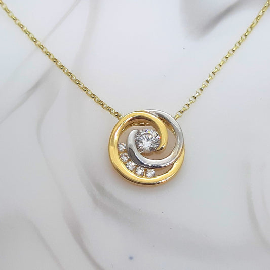 9ct 2Tone Circle CZs