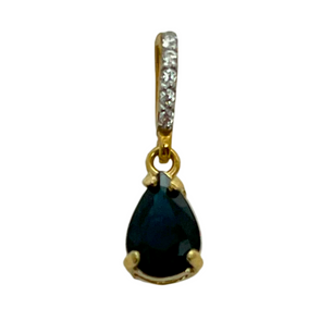 9ct Sapphire Pendant CZ