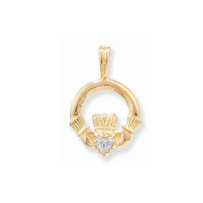 9ct Claddagh Clear Cz