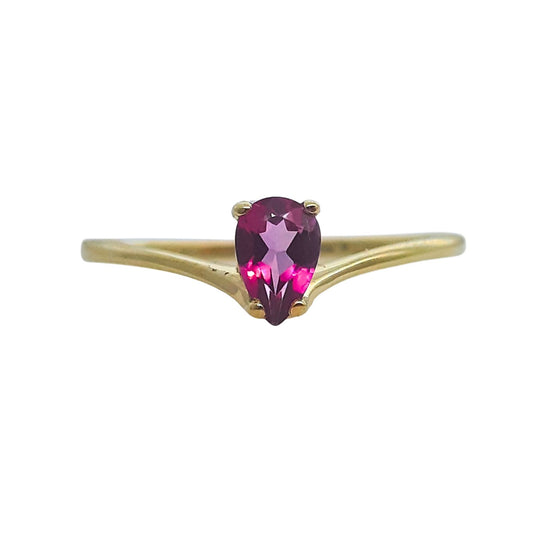 9ct Wishbone Pear - Pink Topaz