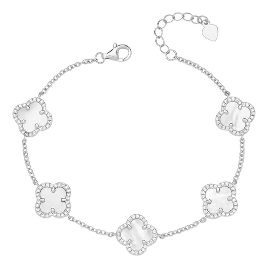 Clover CZ MOP Bracelet