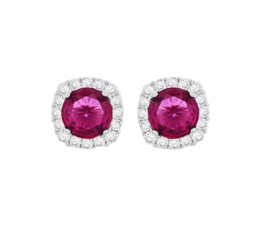 Cz Red Cushion Cluster