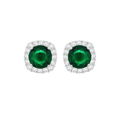 Cz Green Cushion Cluster