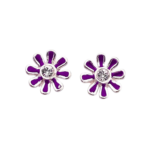 CZ Enamel Flower
